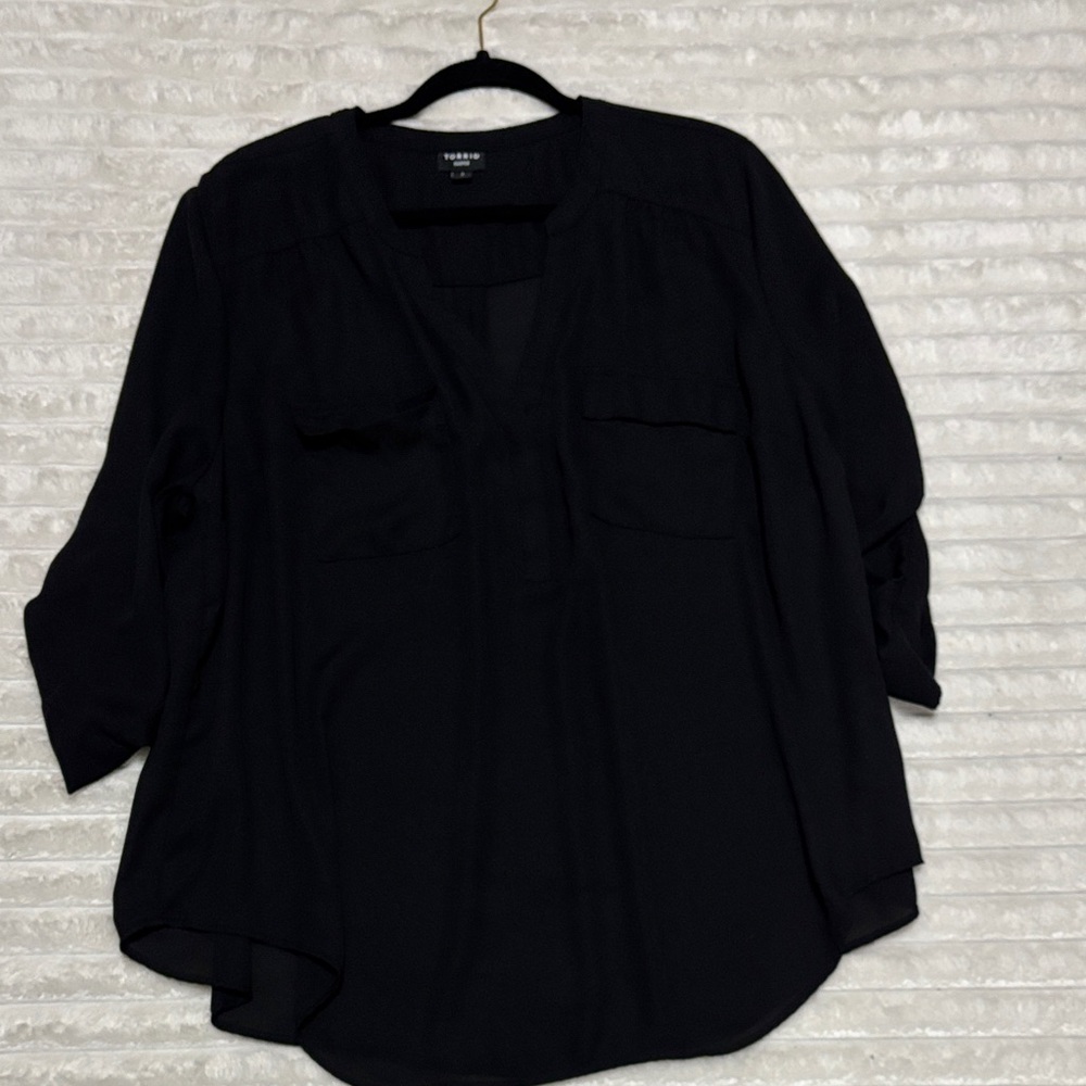 Torrid Black V-Neck Blouse